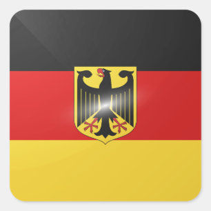 Germany square glossy flag square sticker