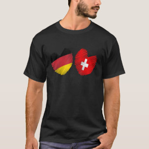 Germany Switzerland Heart German Flag Swiss Flag H T-Shirt