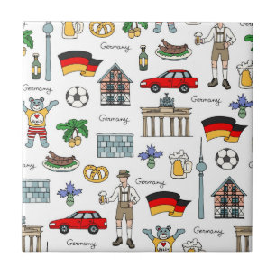 Germany   Symbols Pattern Ceramic Tile