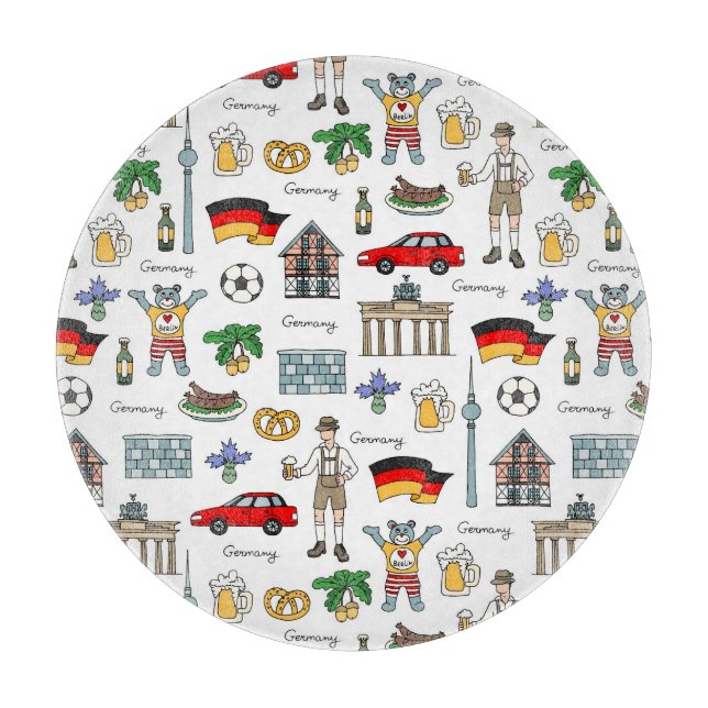 Germany | Symbols Pattern Cutting Board (Front)