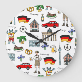 Germany | Symbols Pattern Large Clock