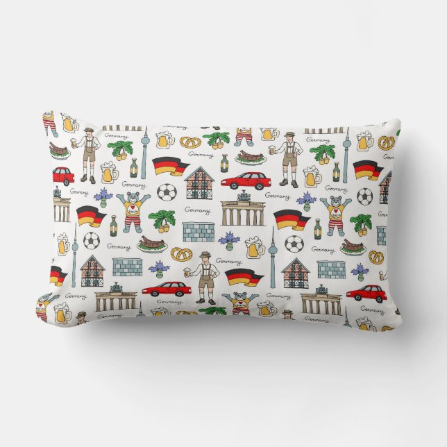 Germany | Symbols Pattern Lumbar Cushion (Front)