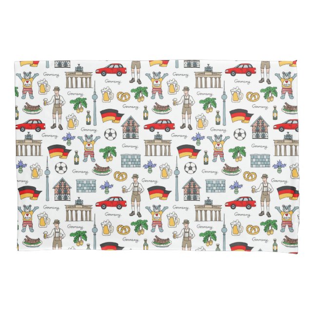 Germany | Symbols Pattern Pillowcase (Front-Left)