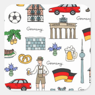 Germany   Symbols Pattern Square Sticker