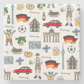 Germany | Symbols Pattern Stone Coaster