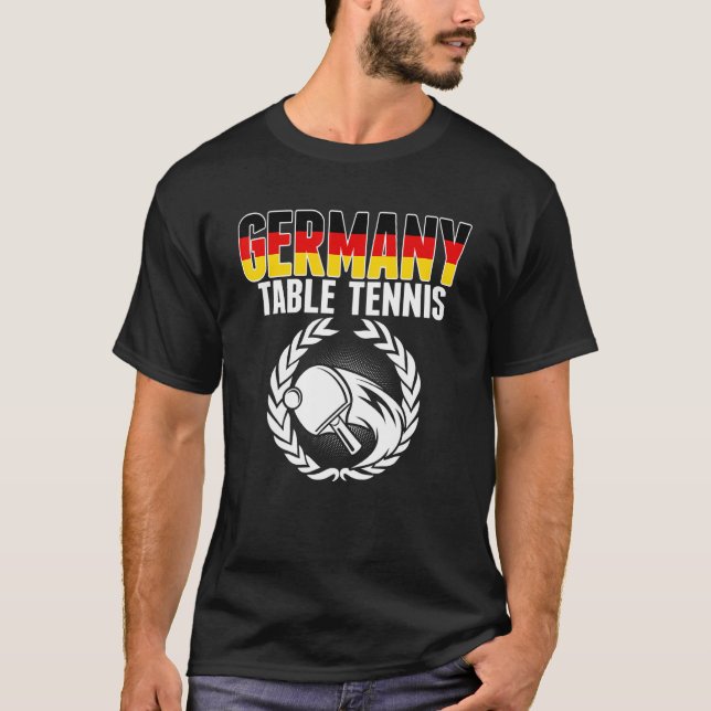 Germany Table Tennis  German Ping Pong Team Suppor T-Shirt (Front)