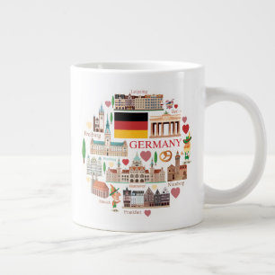 Germany Travel Icons Large Coffee Mug