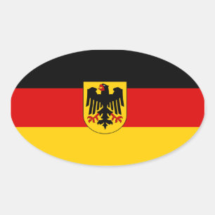 Germany Tricolor with Coat of Arms Oval Sticker