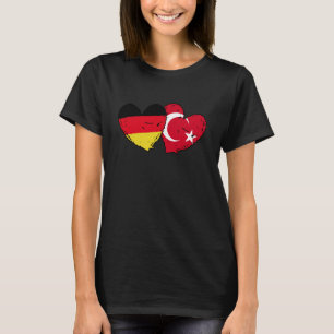 Germany Turkey Heart Flag Türkiye German Turkish F T-Shirt