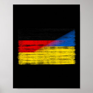 Germany Ukraine Flag German Ukrainian Support Citi Poster