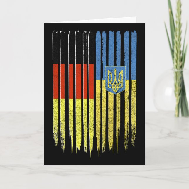 Germany Ukraine German Ukrainian Flag Trident  Card (Front)