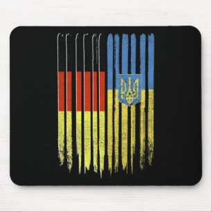 Germany Ukraine German Ukrainian Flag Trident Mouse Pad