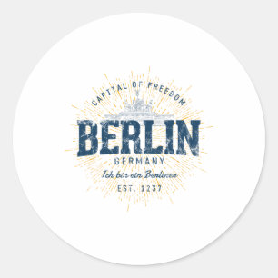 Germany Vacation Souvenir Vintage Berlin Classic Round Sticker