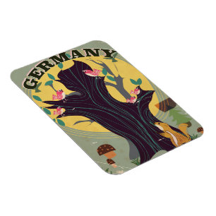 Germany vintage cartoon landscape travel poster magnet