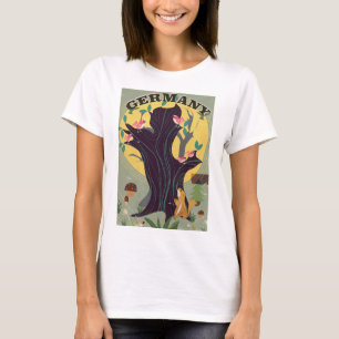 Germany vintage cartoon landscape travel poster T-Shirt