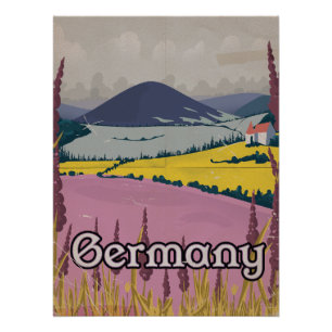 Germany vintage Countryside travel poster