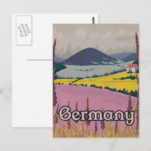 Germany vintage Countryside travel poster Postcard