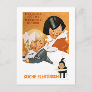 Germany Vintage Poster Restored Postcard