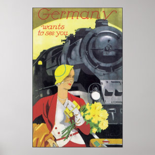 Germany Wants to See You Vintage Travel Poster