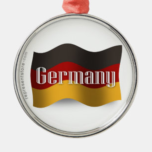 Germany Waving Flag Metal Ornament