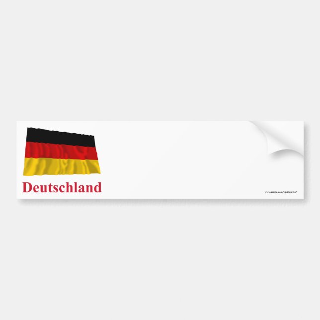 Germany Waving Flag with Name in German Bumper Sticker (Front)