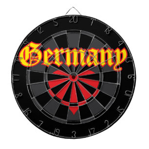 Germany Yellow Text Red Heart Black Charcoal Grey Dartboard