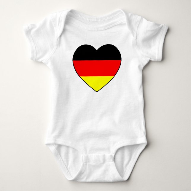 "Germany's Heart" Babybody Bio Football World Cup Baby Bodysuit (Front)