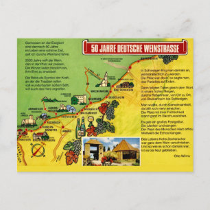 Germany's Wine Trail Map Postcard