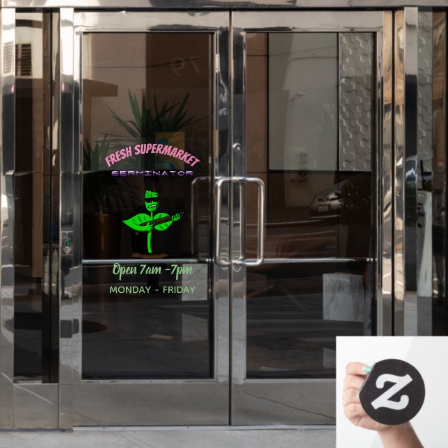 Germinator cyborg plant funny cartoon (Office Door)