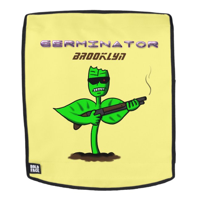 Germinator cyborg plant funny cartoon backpack (Removable Face)