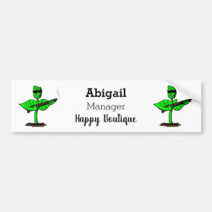 Germinator cyborg plant funny cartoon bumper sticker