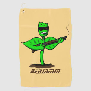 Germinator cyborg plant funny cartoon golf towel