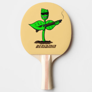 Germinator cyborg plant funny cartoon ping pong paddle