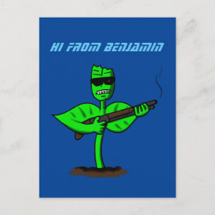 Germinator cyborg plant funny cartoon postcard