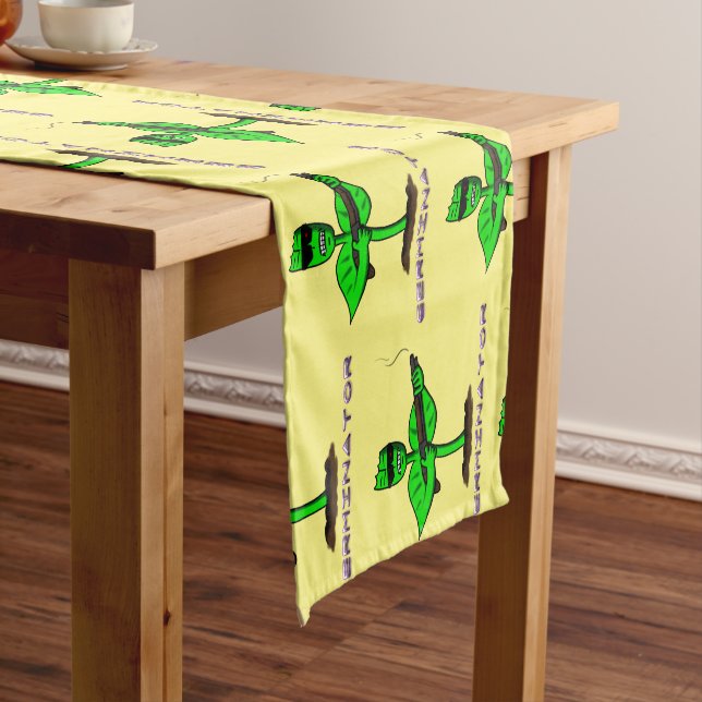 Germinator cyborg plant funny cartoon short table runner (In Situ)