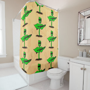 Germinator cyborg plant funny cartoon shower curtain