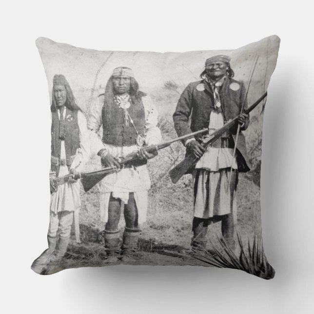 Geronimo and three of his Apache warriors, 1886 (b Cushion (Front)