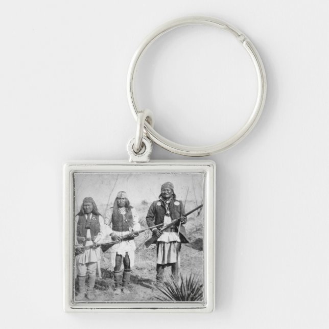 Geronimo and three of his Apache warriors, 1886 (b Key Ring (Front)