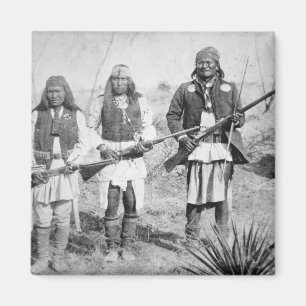Geronimo and three of his Apache warriors, 1886 (b Magnet
