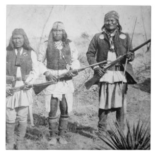 Geronimo and three of his Apache warriors, 1886 (b Tile