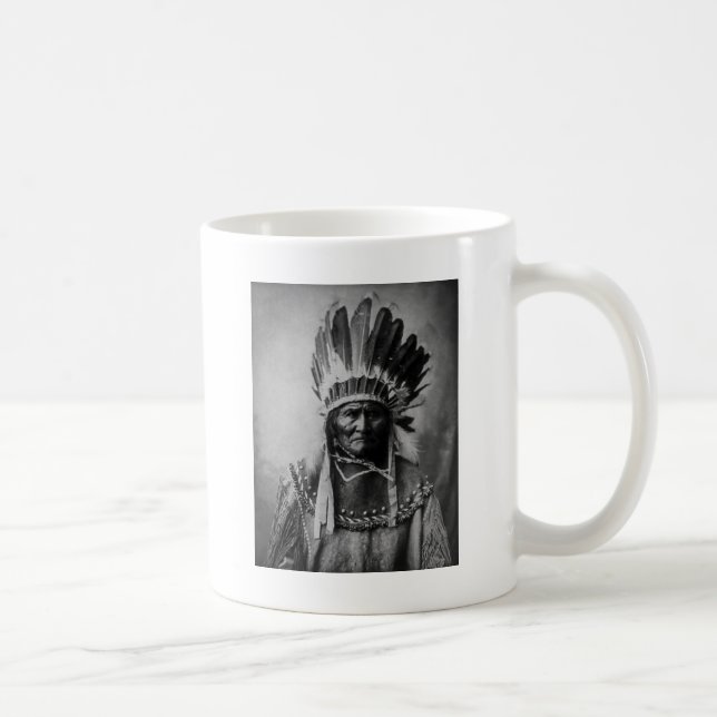 Geronimo in Head Dress Native American Hero Coffee Mug (Right)