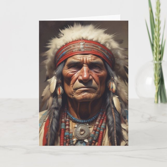 Geronimo Indian Chief Warrior Portrait Card (Front)