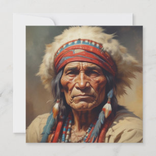 Geronimo Indian Chief Warrior Portrait Card