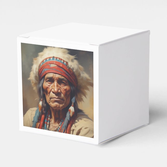 Geronimo Indian Chief Warrior Portrait Favour Box (Front Side)