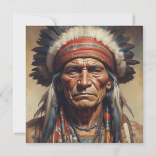 Geronimo Indian Chief Warrior Portrait Holiday Card