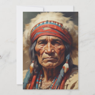 Geronimo Indian Chief Warrior Portrait Holiday Card
