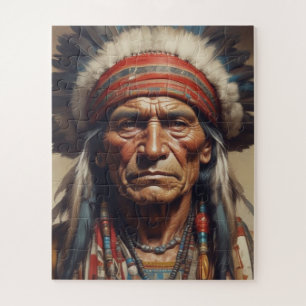 Geronimo Indian Chief Warrior Portrait Jigsaw Puzzle