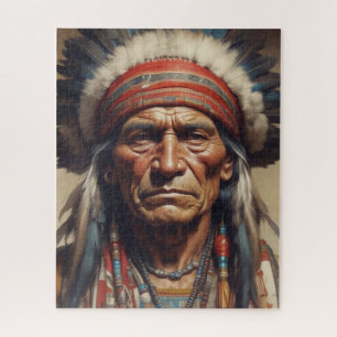 Geronimo Indian Chief Warrior Portrait Jigsaw Puzzle