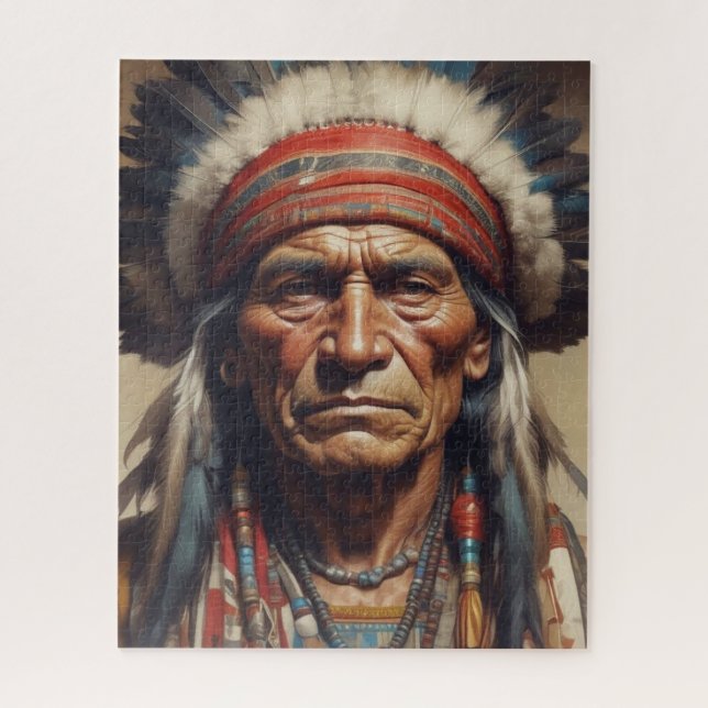 Geronimo Indian Chief Warrior Portrait Jigsaw Puzzle (Vertical)