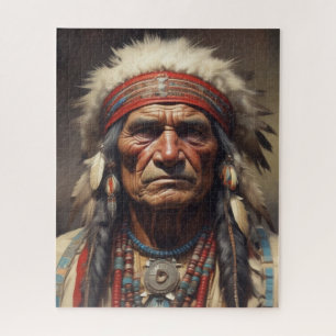 Geronimo Indian Chief Warrior Portrait Jigsaw Puzzle